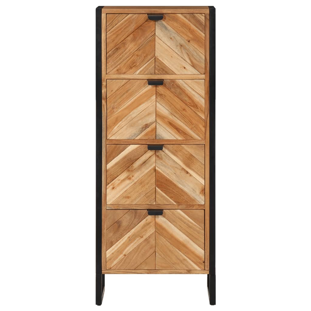 vidaXL Szafka łazienkowa, 40x30x100 cm, lite drewno akacjowe i żelazo