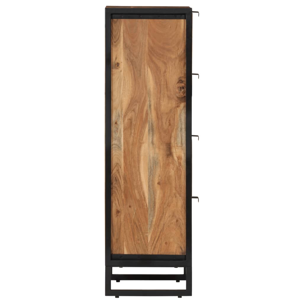 vidaXL Szafka łazienkowa, 40x30x100 cm, lite drewno akacjowe i żelazo