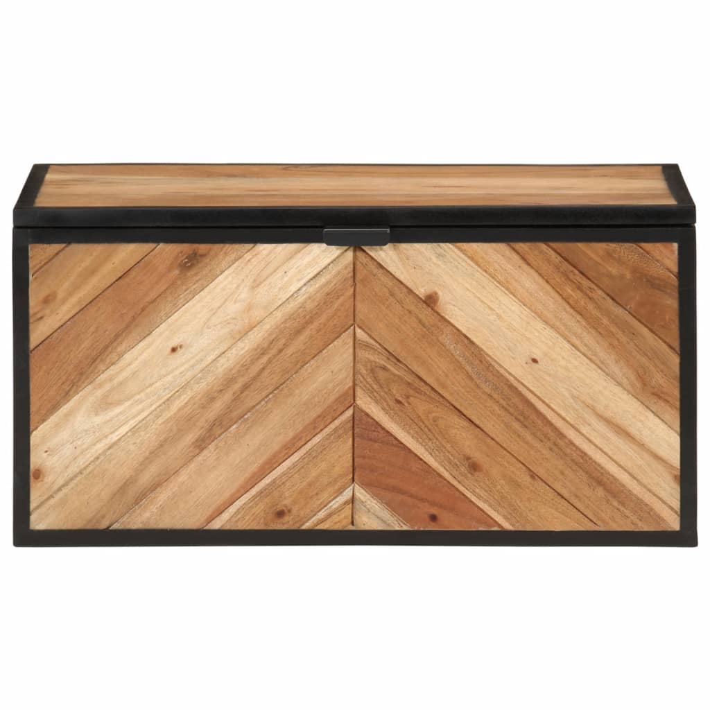 vidaXL Skrzynia, 60x30x30 cm, lite drewno akacjowe i żelazo