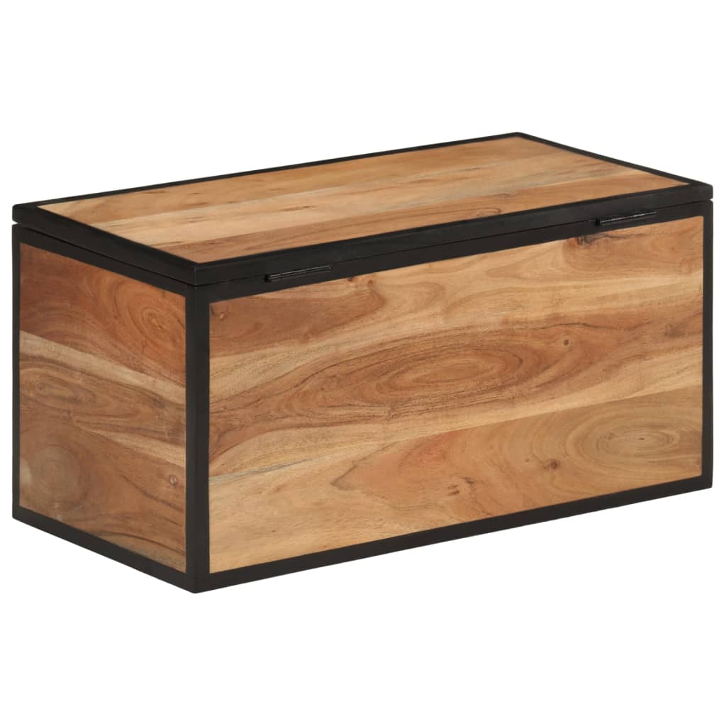 vidaXL Skrzynia, 60x30x30 cm, lite drewno akacjowe i żelazo