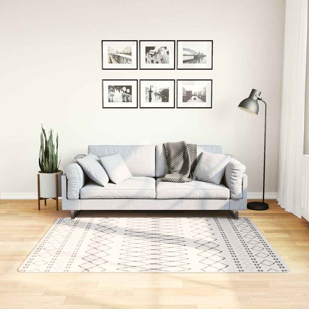 vidaXL Dywan z możliwością prania, czarno-biały, 120x170 cm