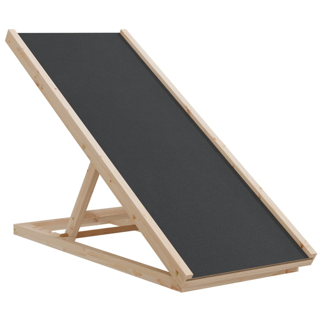 vidaXL Rampa dla psa, szara, 100x40 cm, lite drewno jodłowe
