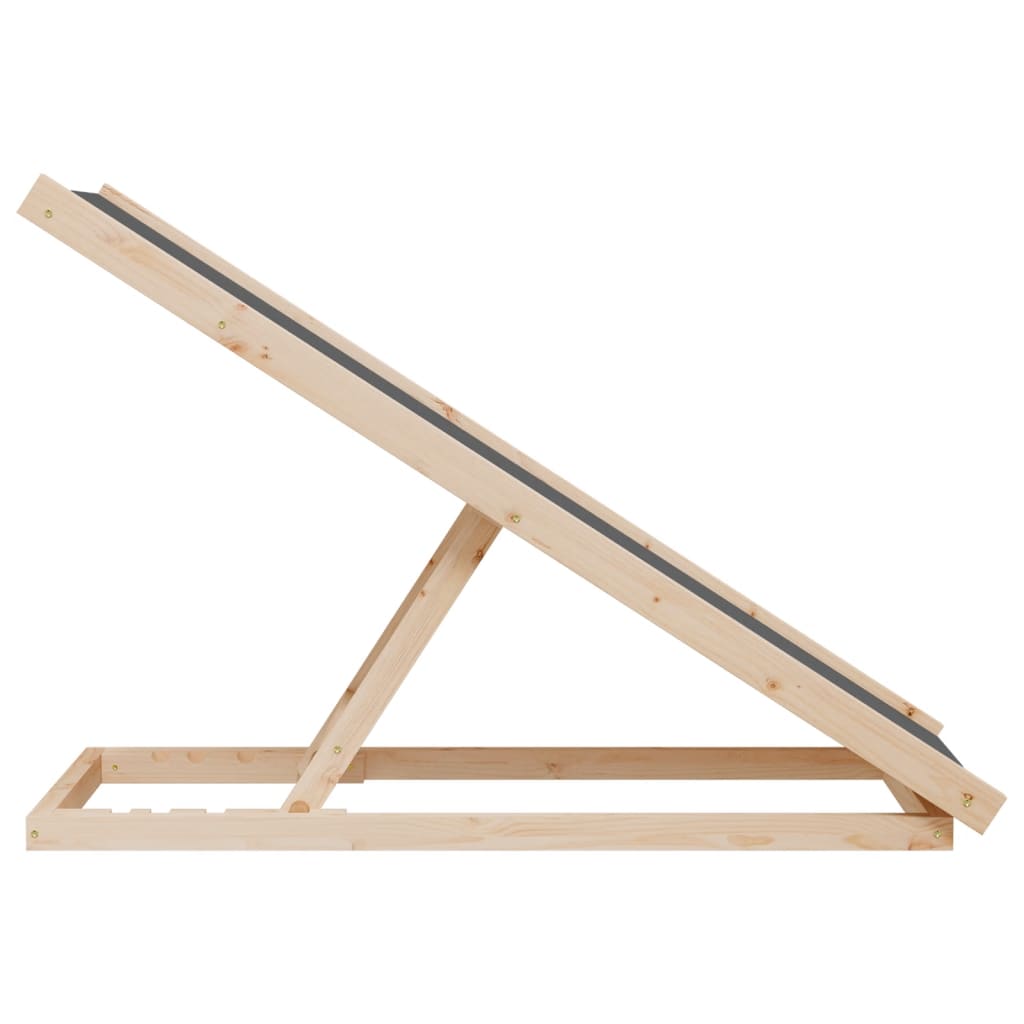 vidaXL Rampa dla psa, szara, 100x40 cm, lite drewno jodłowe
