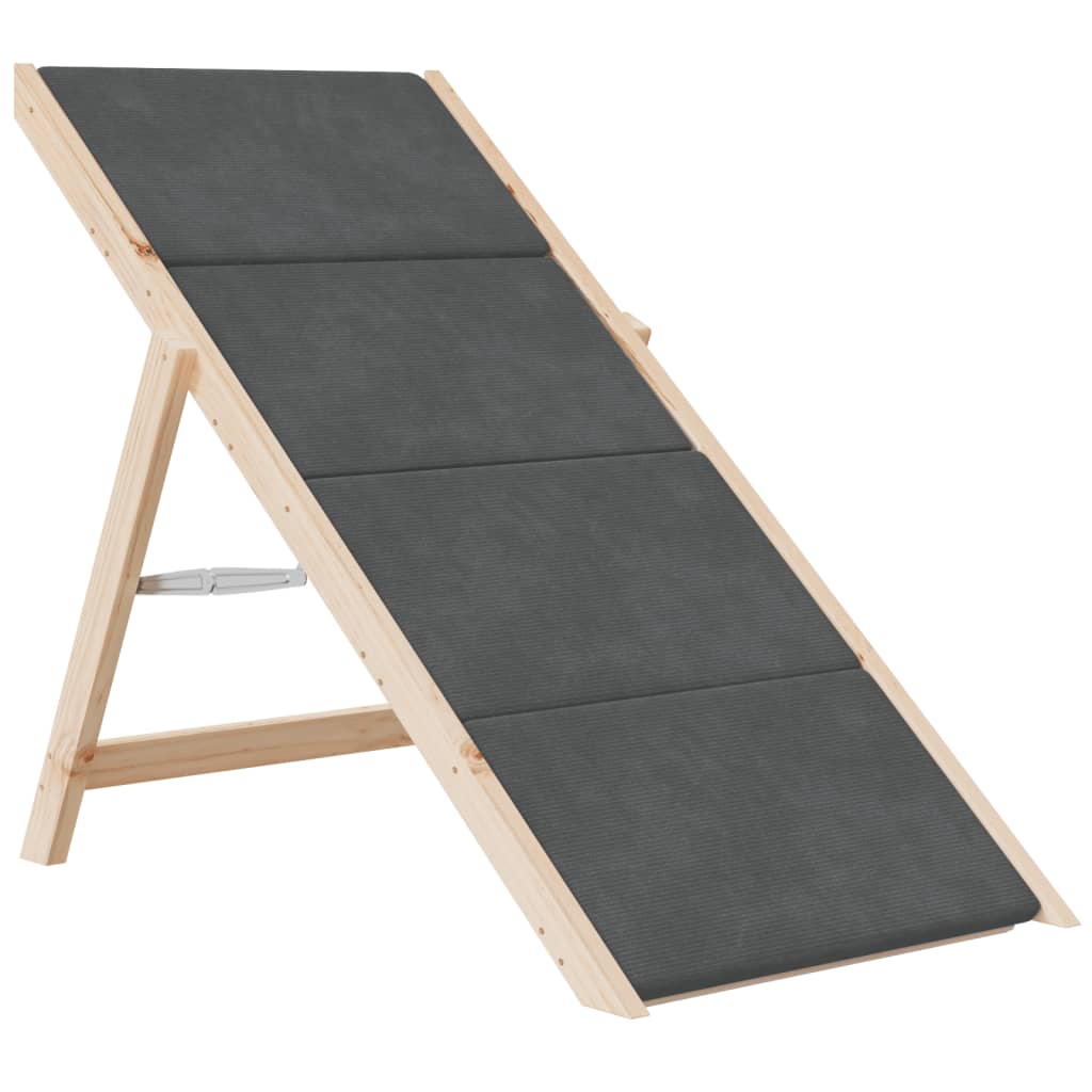 vidaXL Schody dla psa, szare, 105x47 cm, lite drewno jodłowe
