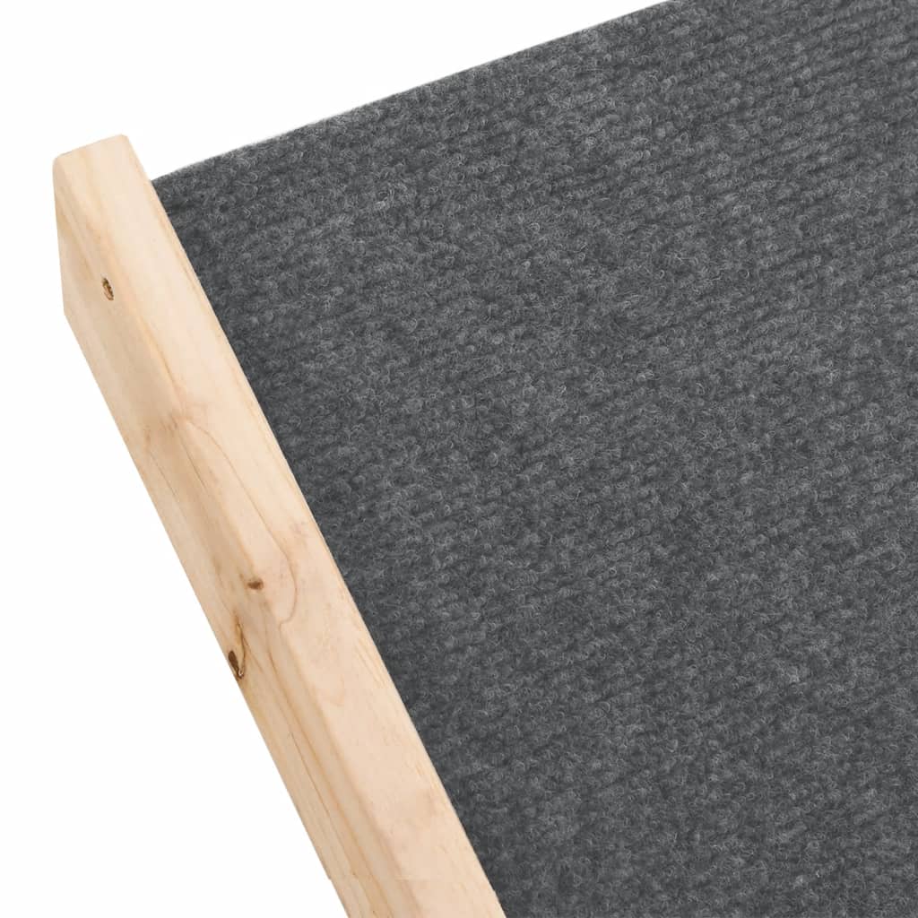 vidaXL Schody dla psa, szare, 105x47 cm, lite drewno jodłowe