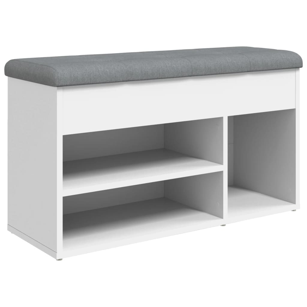 vidaXL Ławka na buty biała 82x32x45,5 cm Drewno konstrukcyjne