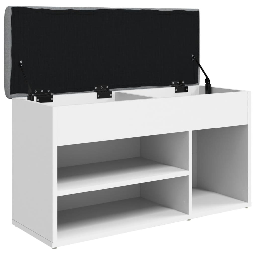 vidaXL Ławka na buty biała 82x32x45,5 cm Drewno konstrukcyjne