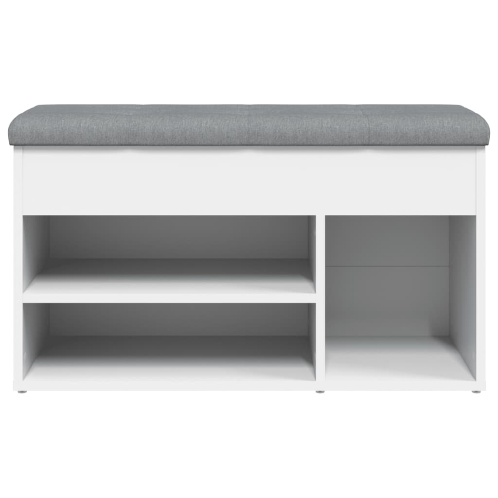 vidaXL Ławka na buty biała 82x32x45,5 cm Drewno konstrukcyjne