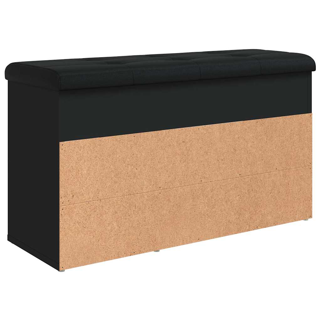 vidaXL Ławka na buty, czarna, 82x32x45,5 cm, materiał drewnopochodny