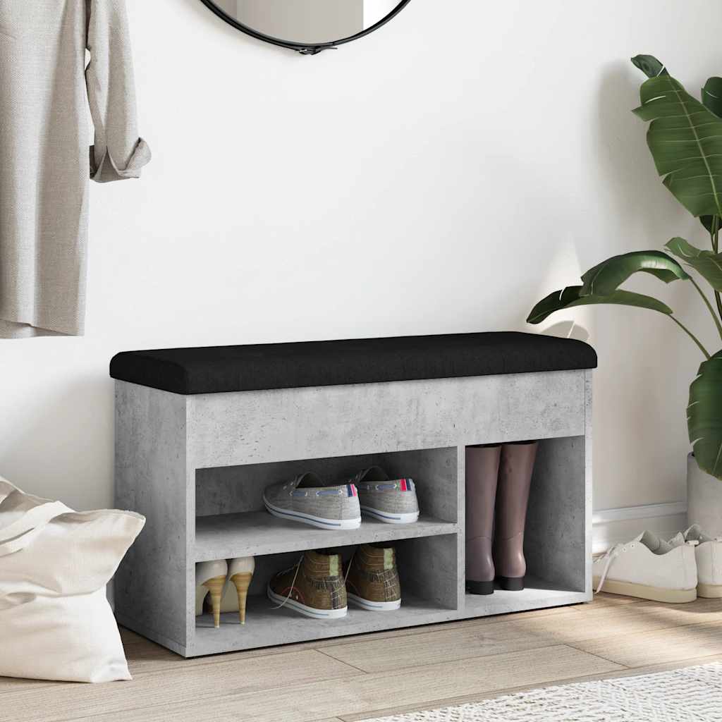 vidaXL Ławka na buty, szarość betonu, 82x32x45,5 cm