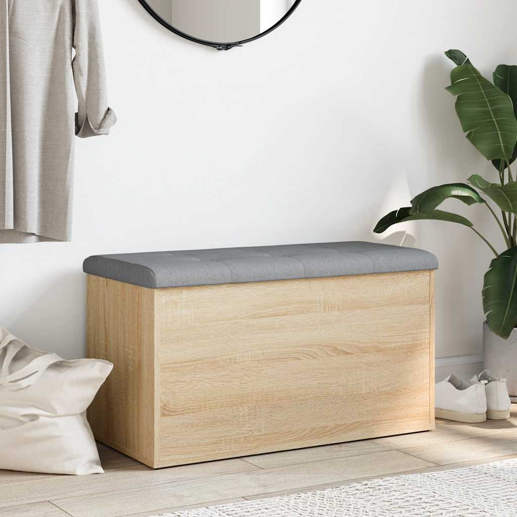vidaXL Ławka ze schowkiem Sonoma Oak 82x42x45 cm Drewno konstrukcyjne