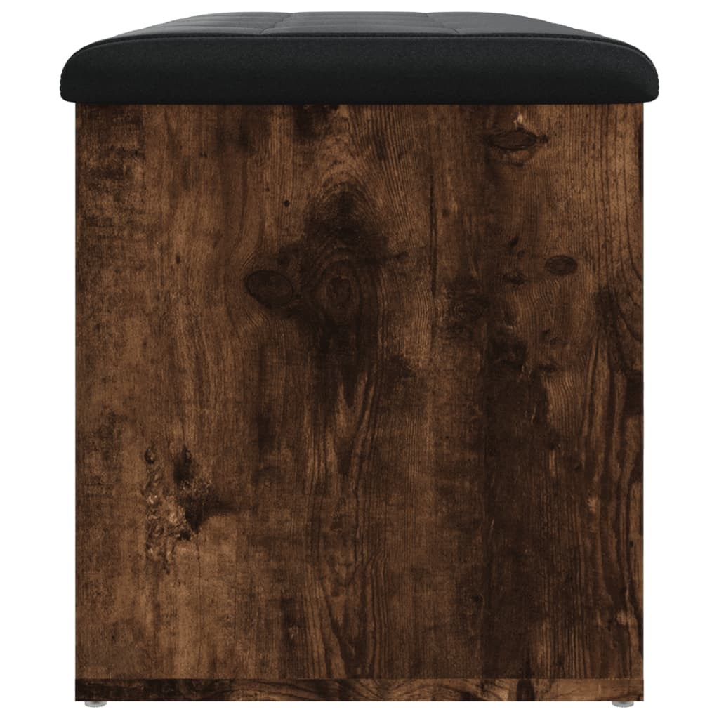 vidaXL Ławka ze schowkiem, przydymiony dąb, 82x42x45 cm