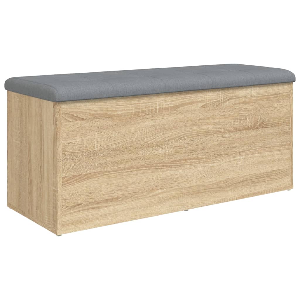 vidaXL Ławka ze schowkiem Sonoma Oak 102x42x45 cm Drewno konstrukcyjne