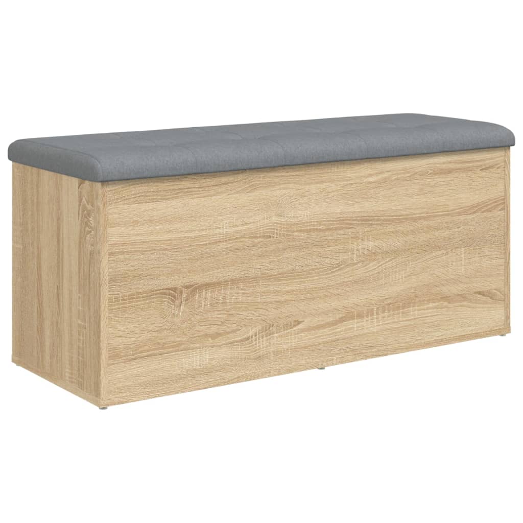 vidaXL Ławka ze schowkiem Sonoma Oak 102x42x45 cm Drewno konstrukcyjne