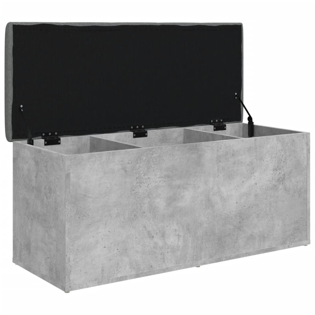 vidaXL Ławka ze schowkiem, szarość betonu, 102x42x45 cm