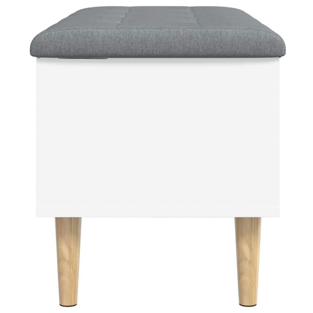 vidaXL Ławka ze schowkiem, biała, 82x42x46 cm, materiał drewnopochodny
