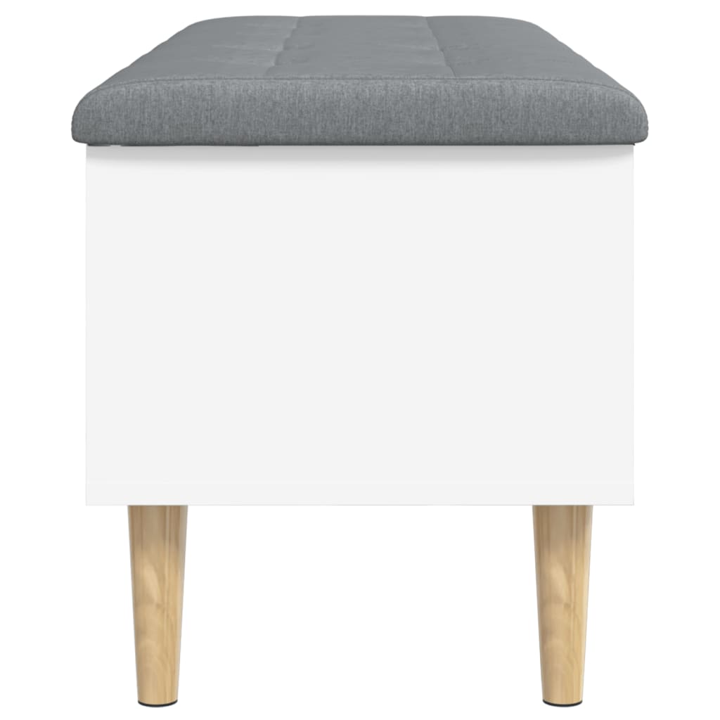 vidaXL Ławka ze schowkiem, biała, 102x42x46 cm materiał drewnopochodny