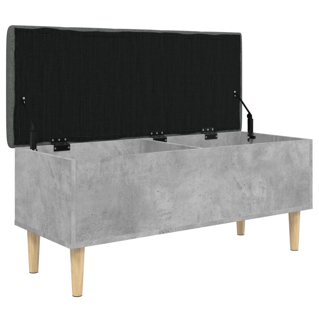 vidaXL Ławka ze schowkiem, szarość betonu, 102x42x46 cm