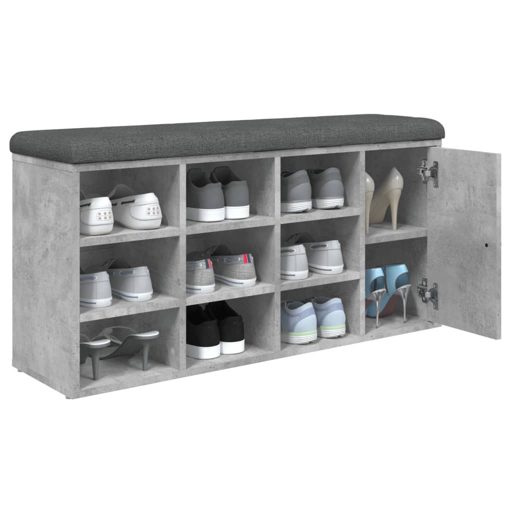 vidaXL Ławka na buty, szarość betonu, 102x32x50 cm