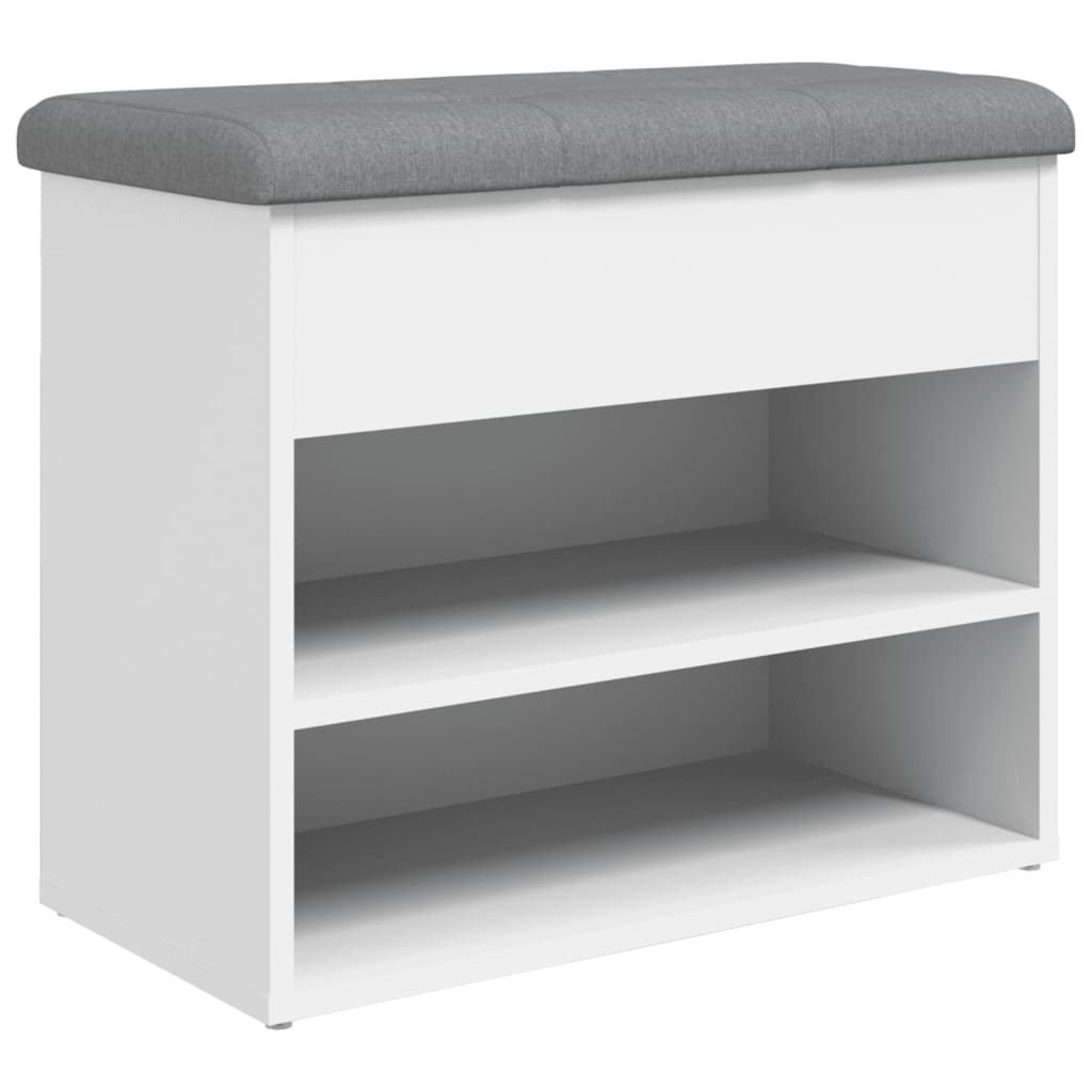 vidaXL Ławka na buty biała 62x32x50 cm Drewno konstrukcyjne