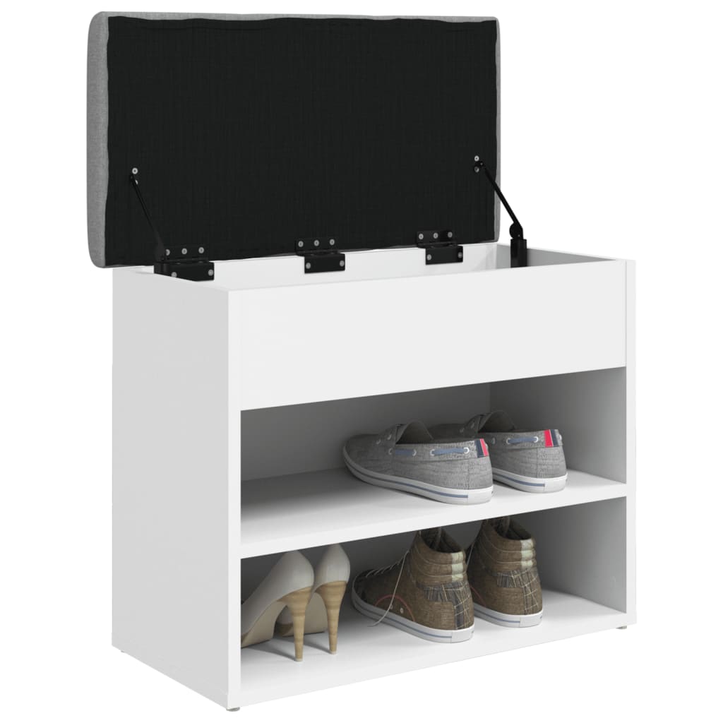 vidaXL Ławka na buty biała 62x32x50 cm Drewno konstrukcyjne