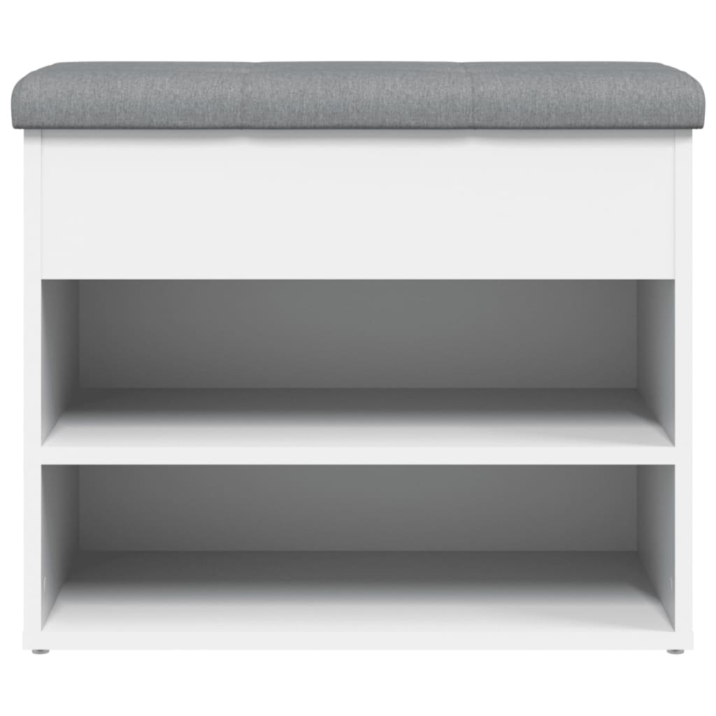 vidaXL Ławka na buty biała 62x32x50 cm Drewno konstrukcyjne