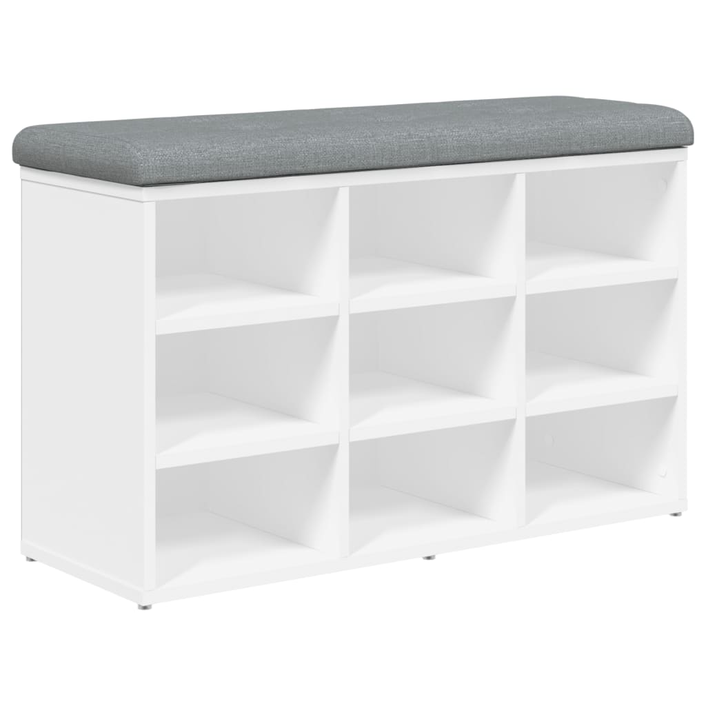 vidaXL Ławka na buty biała 82x32x50 cm Drewno konstrukcyjne