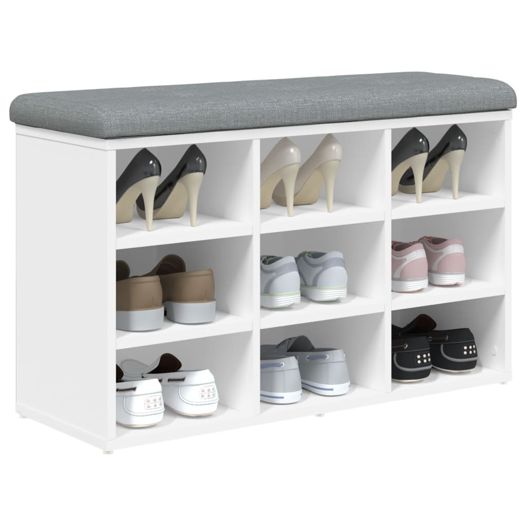 vidaXL Ławka na buty biała 82x32x50 cm Drewno konstrukcyjne