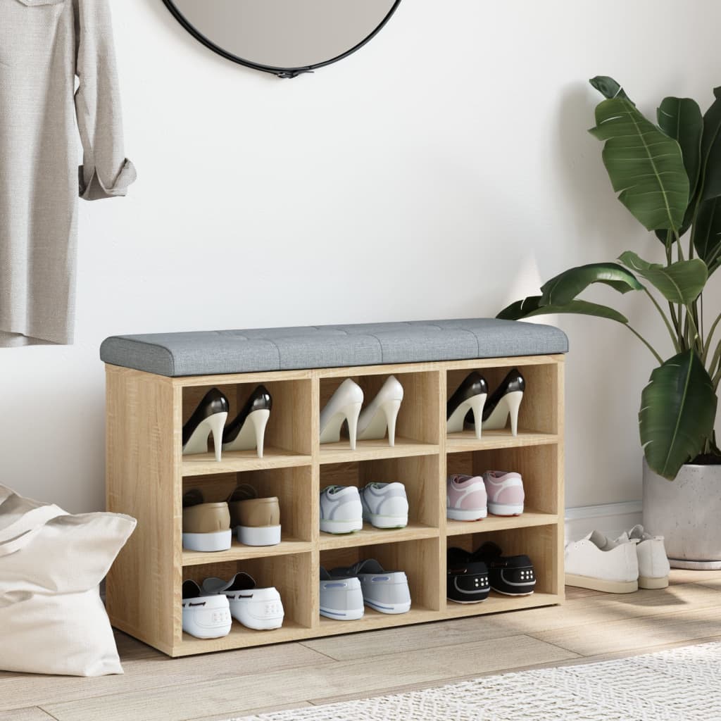 vidaXL Ławka na buty Sonoma Oak 82x32x50 cm Drewno konstrukcyjne