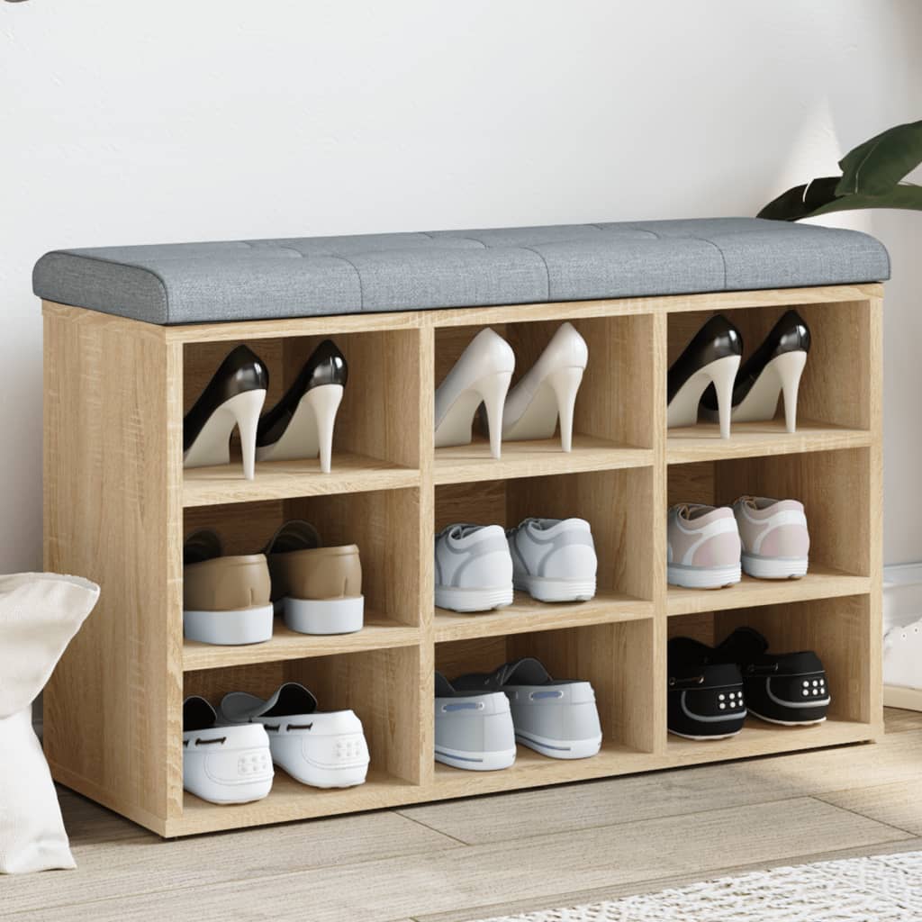 vidaXL Ławka na buty Sonoma Oak 82x32x50 cm Drewno konstrukcyjne
