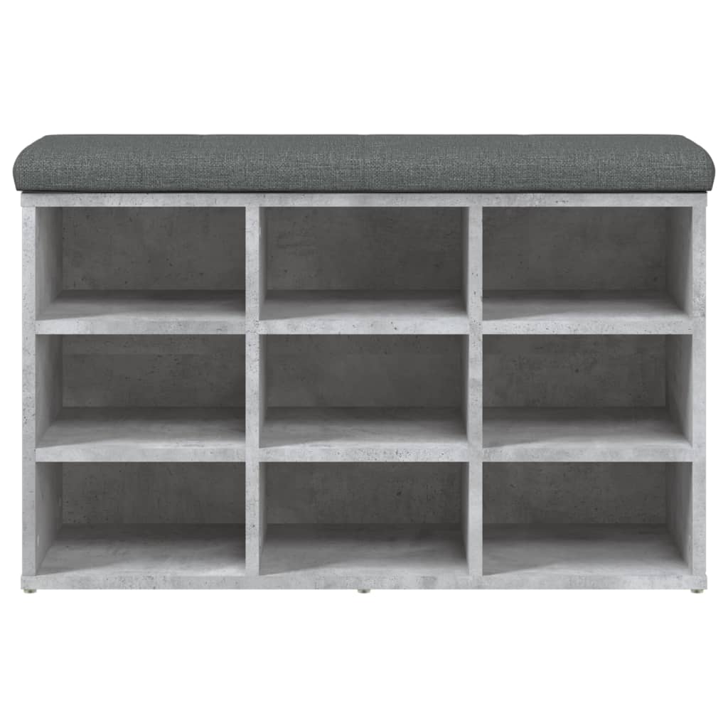 vidaXL Ławka na buty, szary beton, 82x32x50cm, materiał drewnopochodny