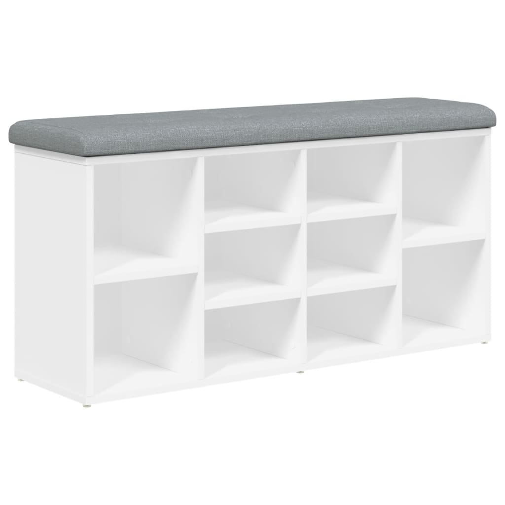 vidaXL Ławka na buty biała 102x32x50 cm Drewno konstrukcyjne