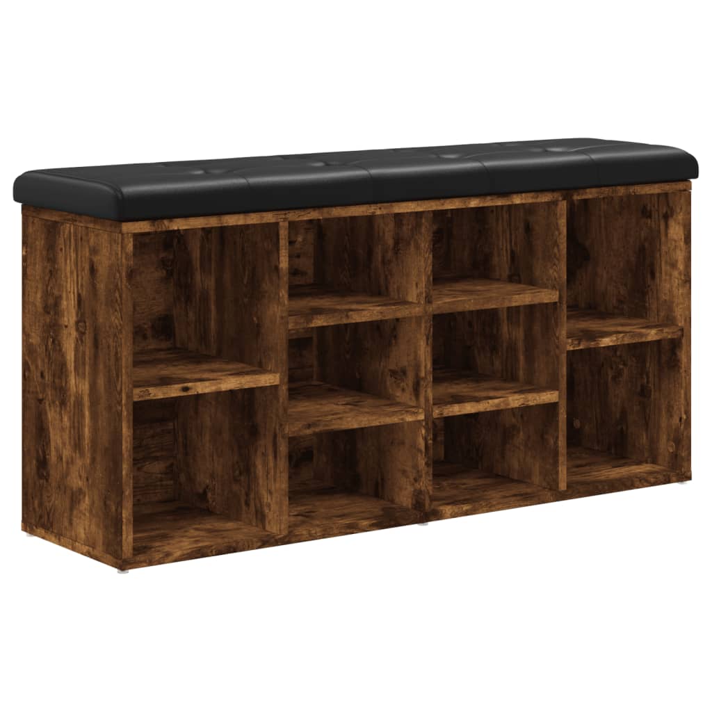 vidaXL Ławka na buty, przydymiony dąb, 102x32x50 cm