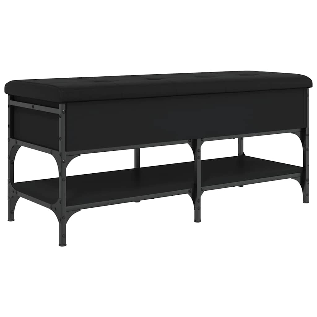 vidaXL Ławka na buty, czarna, 102x42x45 cm, materiał drewnopochodny