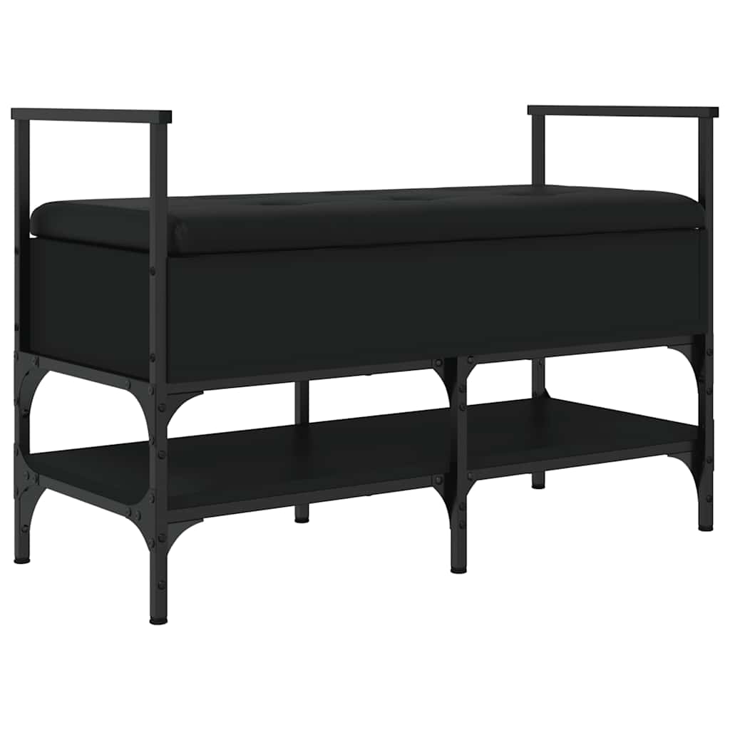 vidaXL Ławka na buty, czarna, 85,5x42x57,5 cm, materiał drewnopochodny