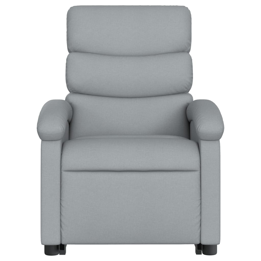 vidaXL Podnoszony fotel rozkładany, jasnoszary, obity tkaniną