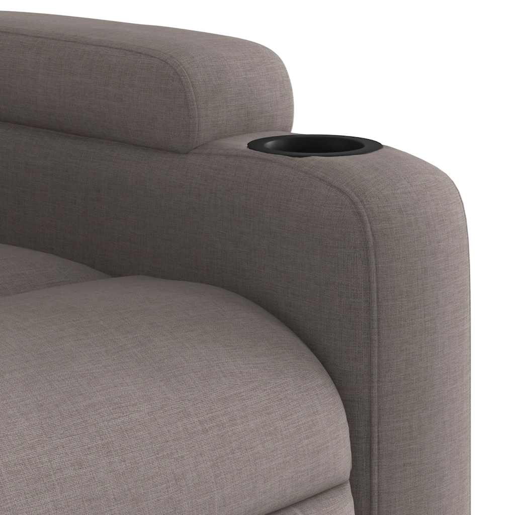 vidaXL Elektryczny fotel rozkładany, kolor taupe, obity tkaniną