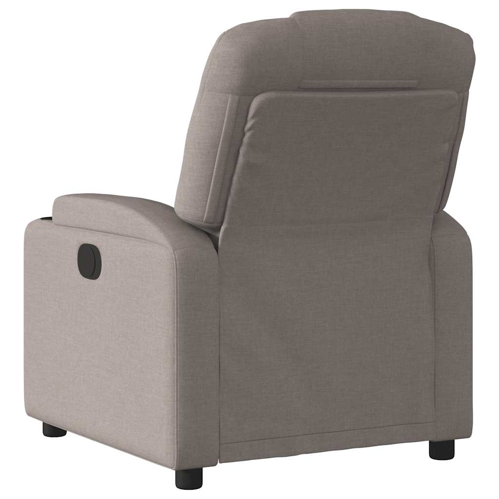 vidaXL Rozkładany fotel masujący, elektryczny, kolor taupe, tkanina
