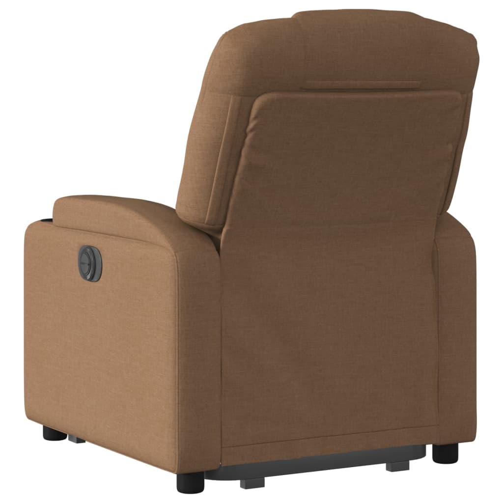 vidaXL Podnoszony fotel masujący, elektryczny, rozkładany, brązowy