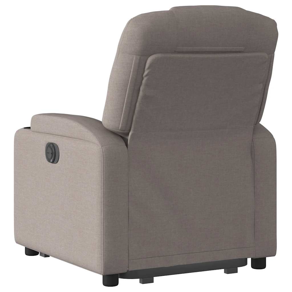 vidaXL Podnoszony fotel rozkładany, elektryczny, kolor taupe, tkanina