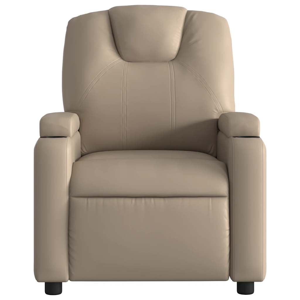 vidaXL Elektryczny fotel rozkładany, cappuccino, obity sztuczną skórą