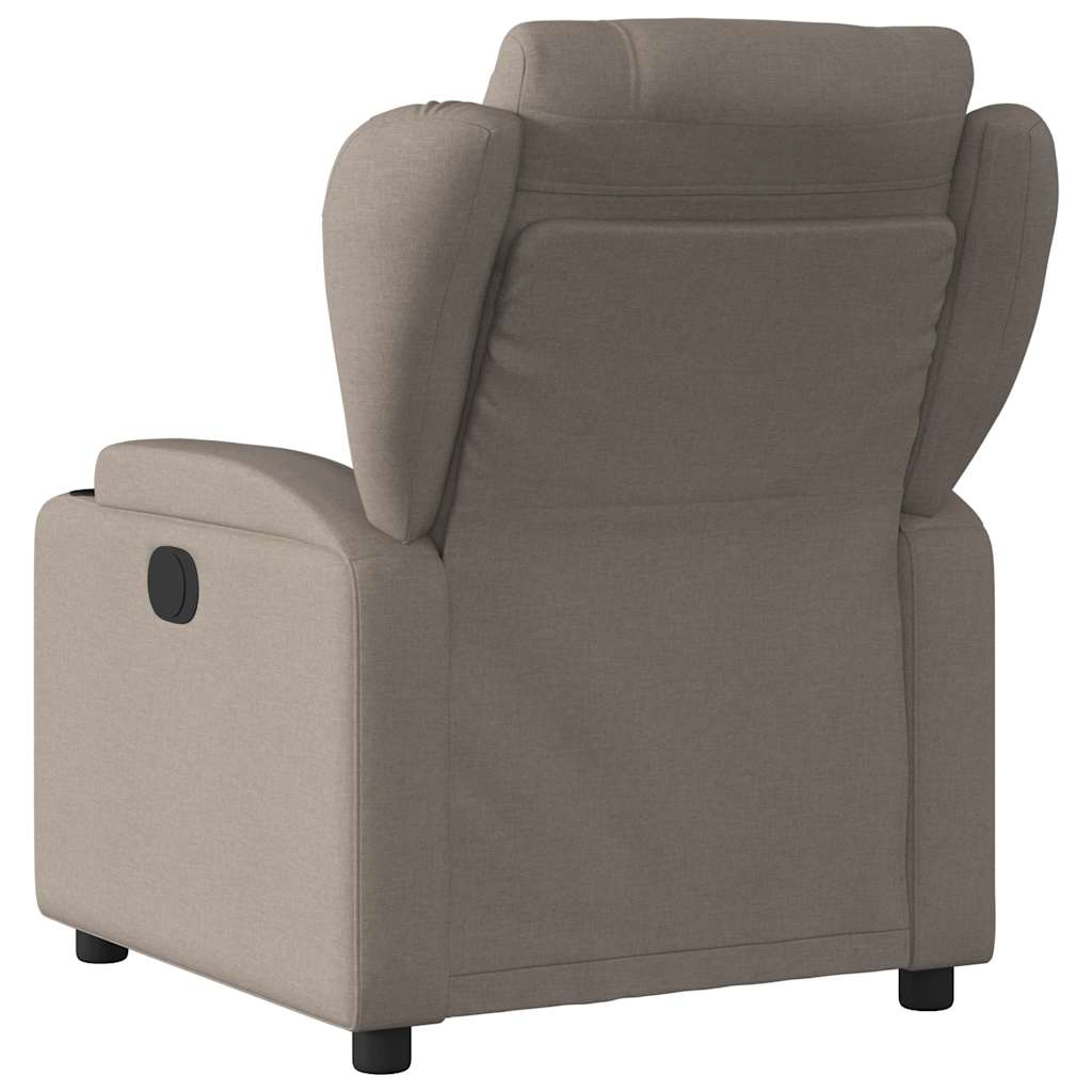 vidaXL Rozkładany fotel masujący, elektryczny, kolor taupe, tkanina