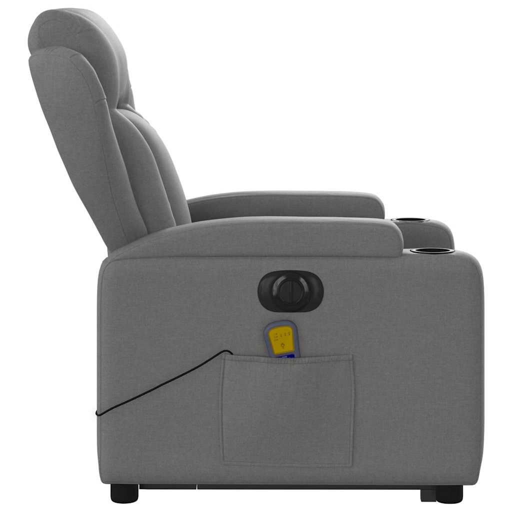 vidaXL Podnoszony fotel masujący, elektryczny, rozkładany, ciemnoszary