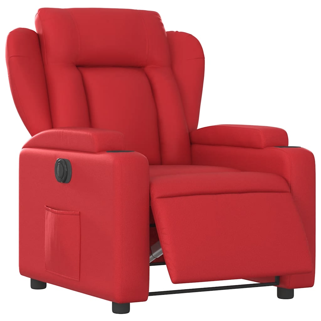 vidaXL Elektryczny fotel rozkładany, czerwony, obity sztuczną skórą