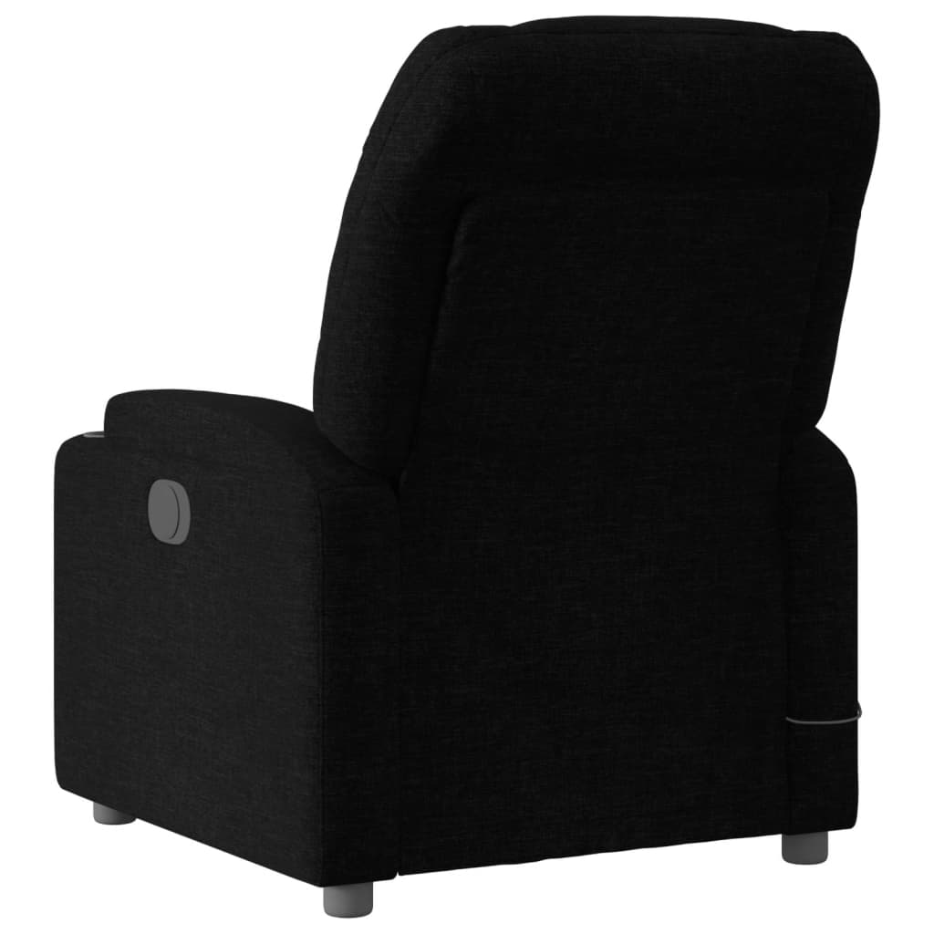 vidaXL Rozkładany fotel masujący, elektryczny, czarny, tkanina