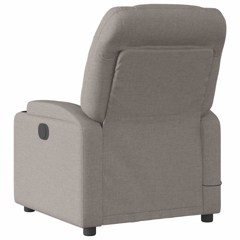 vidaXL Rozkładany fotel masujący, elektryczny, kolor taupe, tkanina