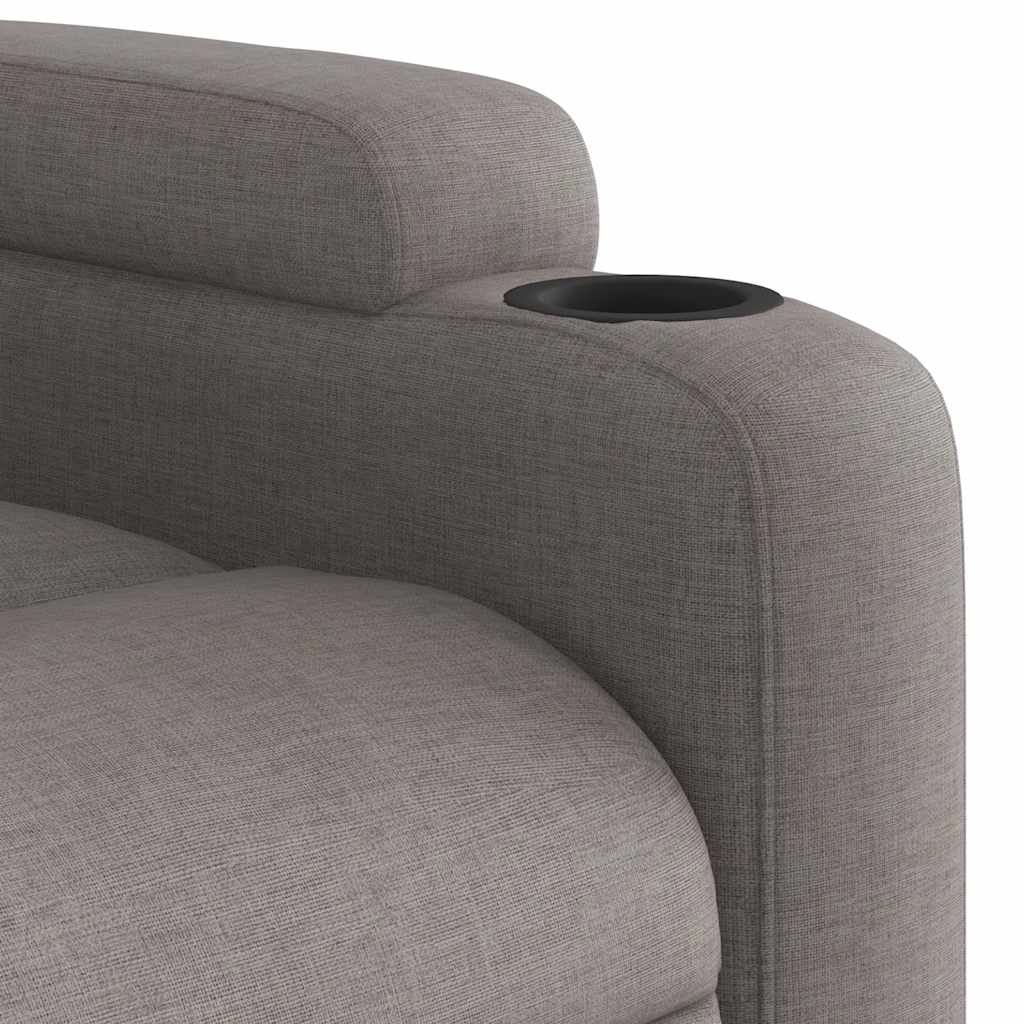vidaXL Rozkładany fotel masujący, elektryczny, kolor taupe, tkanina