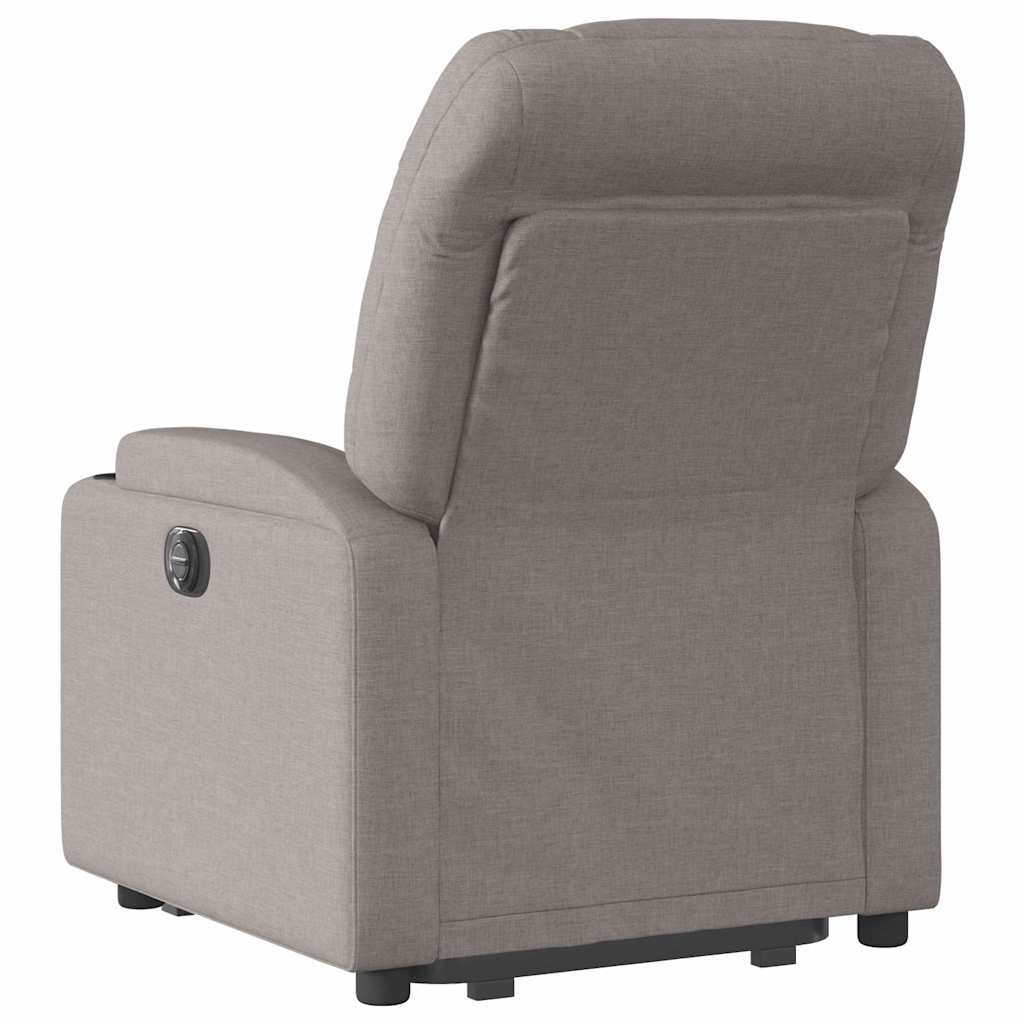 vidaXL Podnoszony fotel rozkładany, elektryczny, kolor taupe, tkanina