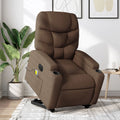 vidaXL Podnoszony fotel masujący, elektryczny, rozkładany, brązowy