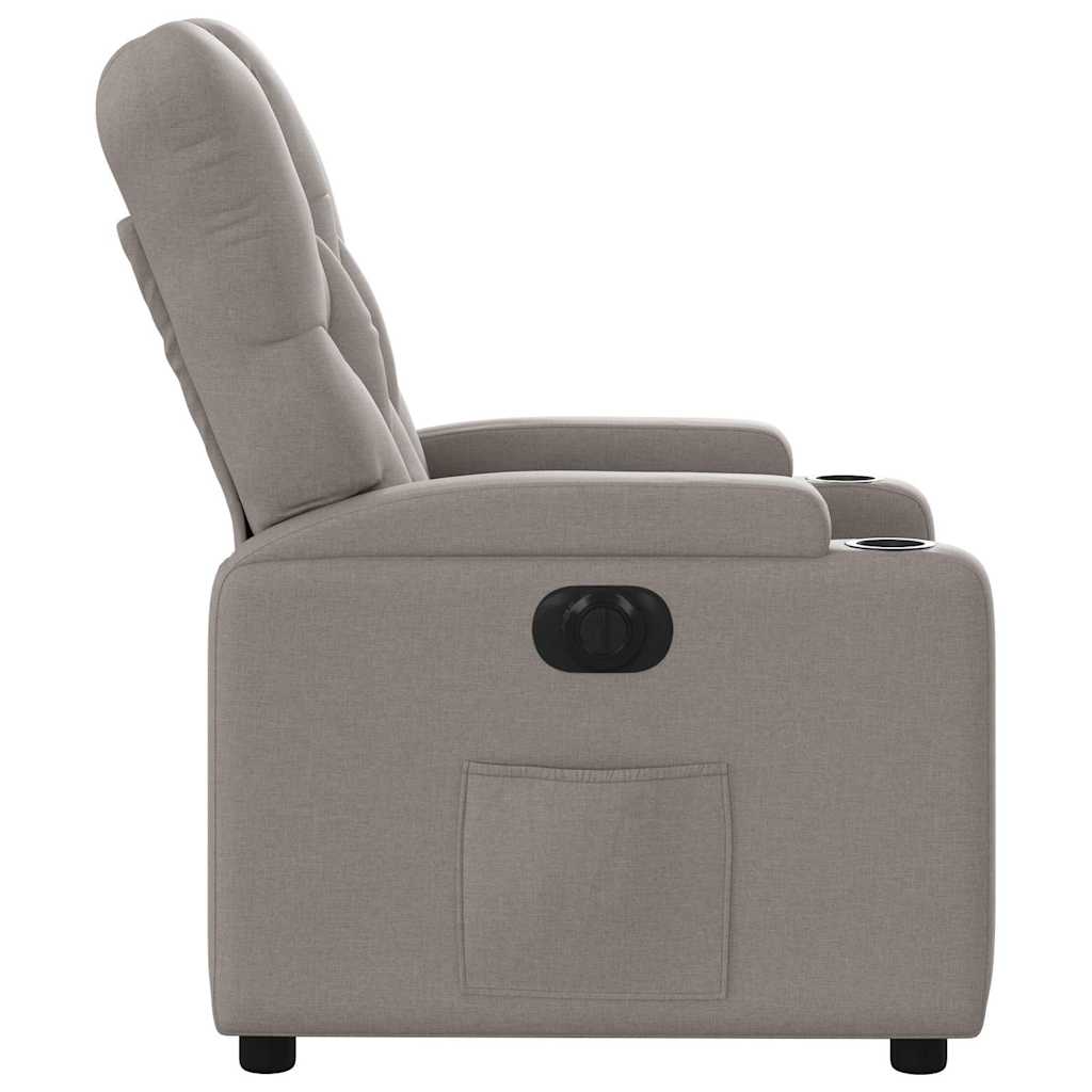 vidaXL Elektryczny fotel rozkładany, kolor taupe, obity tkaniną